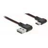 USB-Kabel DeLOCK EASY-USB 2.0 Typ-A-Stecker auf Typ-C-Stecker abgewinkelt 0,2 m schwarz