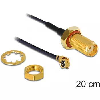Koaxialkabel DeLOCK 88747 0,2 m Schwarz