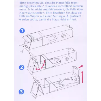 Humane Lebendfalle für Mäuse Trixie TX-4192, Technopolymer-Gehäuse, 60 × 45 × 170 mm, wiederverwendbar