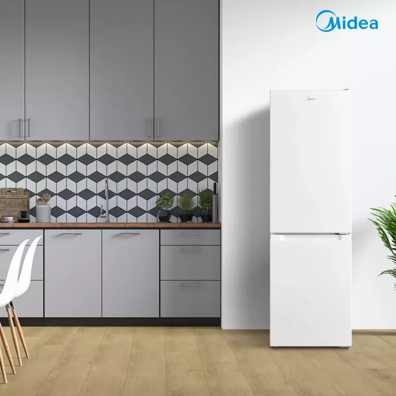 Kombi-Kühlschrank Midea MDRB369FGE01 — 262 L (Kühlteil 194 L / Gefrierteil 68 L), 177,3 cm, Energieeffizienzklasse E, Weiß