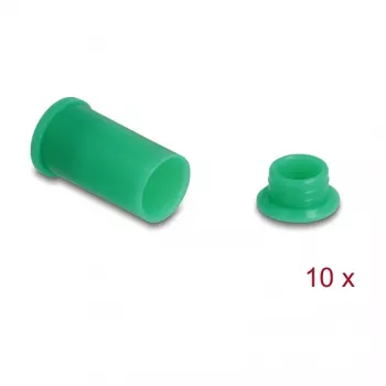 Staubschutzkappe DELOCK 60673 für DL4-Anschlüsse, Silikon, grün, 14×27×14 mm, 10er-Pack