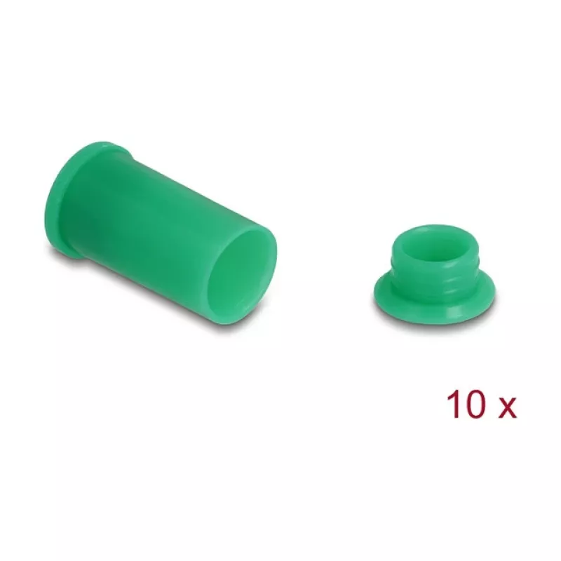 Staubschutzkappe DELOCK 60673 für DL4-Anschlüsse, Silikon, grün, 14×27×14 mm, 10er-Pack