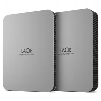 LaCie Mobile Drive 1TB externe Festplatte, portabel – Moon Silver, USB-C 3.2 für PC und Mac, aus recycelten Materialien, mit Adobe All Apps Plan und R