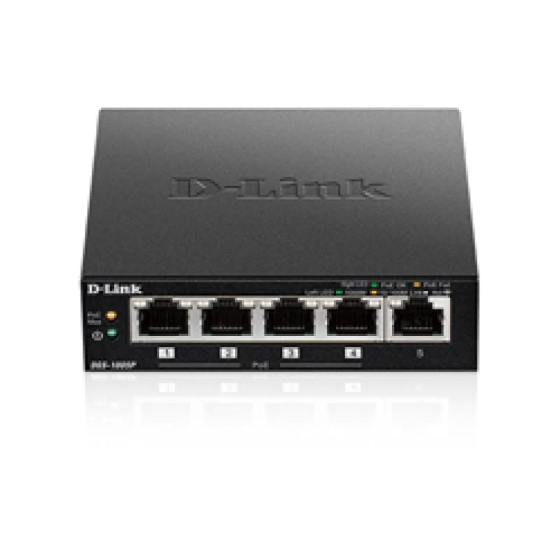 D-Link DGS-1005P/E Netzwerk-Switch Unmanaged Gigabit Ethernet (10/100/1000) Power over Ethernet (PoE) Schwarz