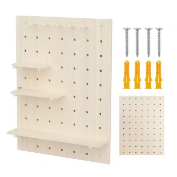Kabelorganizer MACLEAN MC-131 WD Holzbrett für Tisch- und Wandmontage, max. Belastung 20 kg