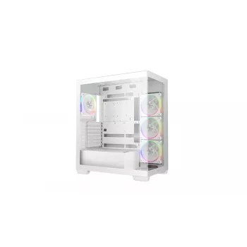 PC-Gehäuse DeepCool CG580 4F V2 Midi Tower Weiß — ATX, Hartglas, 3x120-mm-Seitenlüfter, 360-mm-Seitenradiator-Unterstützung