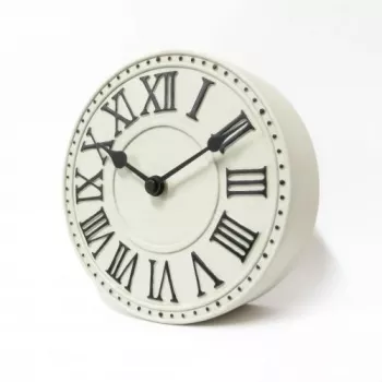 NeXtime klok 5187wi London Table, Ø16 cm, Wand, Weiß/Schwarz+B32
