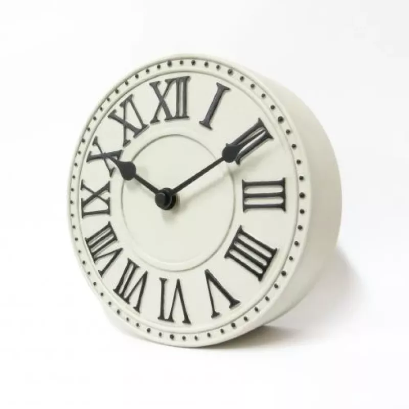 NeXtime klok 5187wi London Table, Ø16 cm, Wand, Weiß/Schwarz+B32