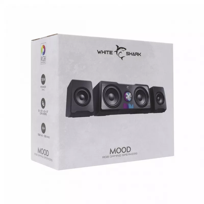 White Shark GSP-968 Mood RGB Gaming 2.2 Lautsprechersystem Schwarz