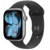 Apple Watch Series 11 GPS + Cellular 42mm Space Grey Aluminium Gehäuse mit schwarzem Sportarmband - M/L