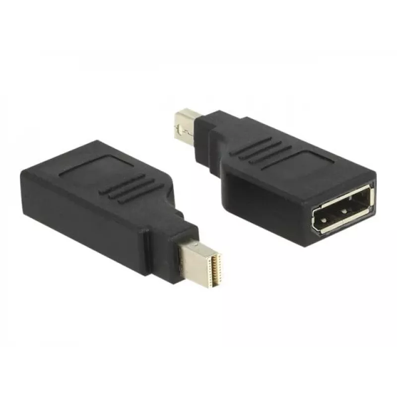 Delock Adapter Mini DisplayPort 1.2 Stecker > DisplayPort Buchse 4K 90° gewinkelt - DisplayPort-Adapter - Mini DisplayPort (M) gewinkelt auf DisplayPort (W) gewinkelt - Schwarz (65626)