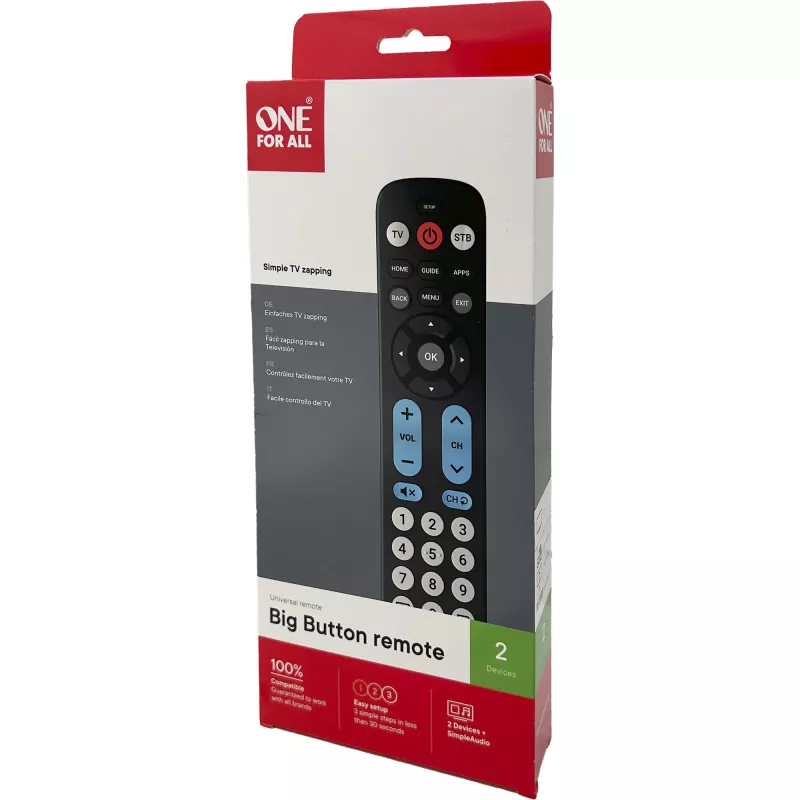 One for All Big Button Remote Universal-Fernbedienung URC6821