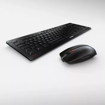 CHERRY Stream Desktop Recharge Tastatur Maus enthalten Universal RF Wireless Nordic Schwarz