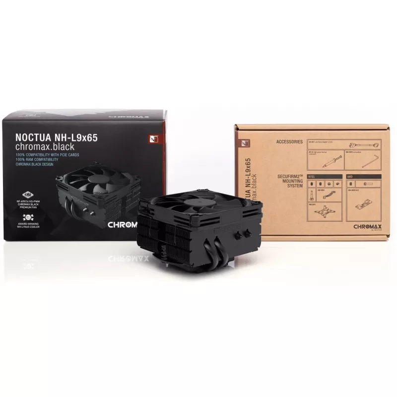 NOCTUA NH-L9x65 chromax.Schwarz Niedrigprofil-CPU-Kühler