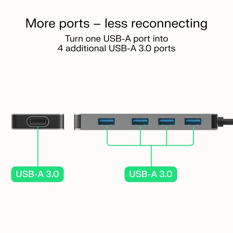 USB-Hub Grün Cell HUB-GC-A4A — 4-Port-USB-A-3.0-Hub