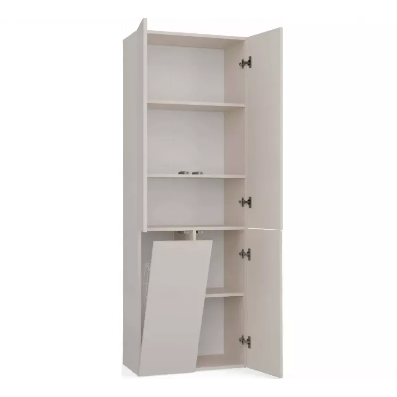 Badezimmerschrank Nel DD 1K Korb Farbe Kaschmir Lange Türen