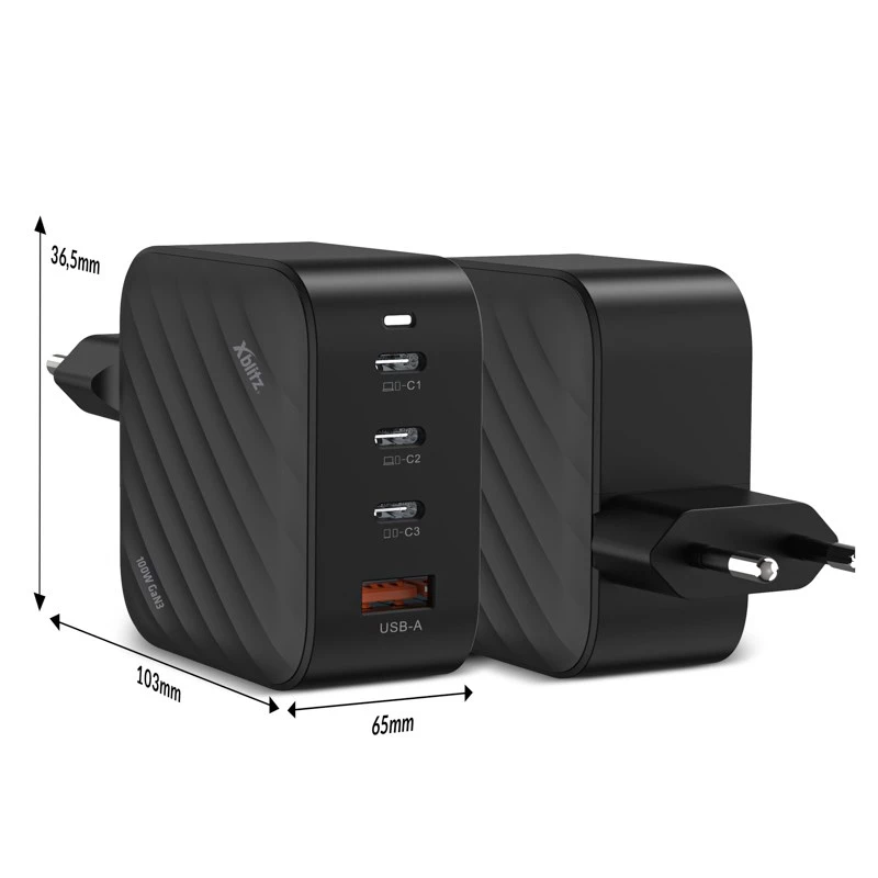 Ladegerät Xblitz XC3 USB-C PD 100W GaN3 — Netzteil, PD-Schnellladung
