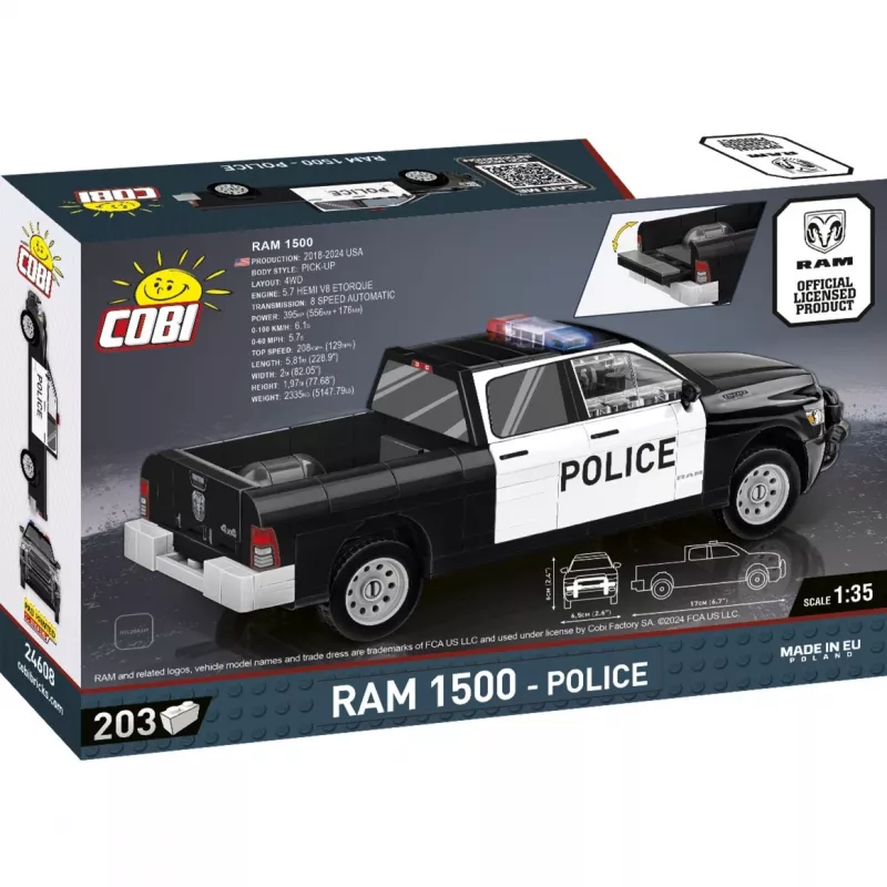 Konstruktionsspielzeug Cobi RAM 1500 Police 24608 2-in-1-Modell, Baustein-Set, umbaubar