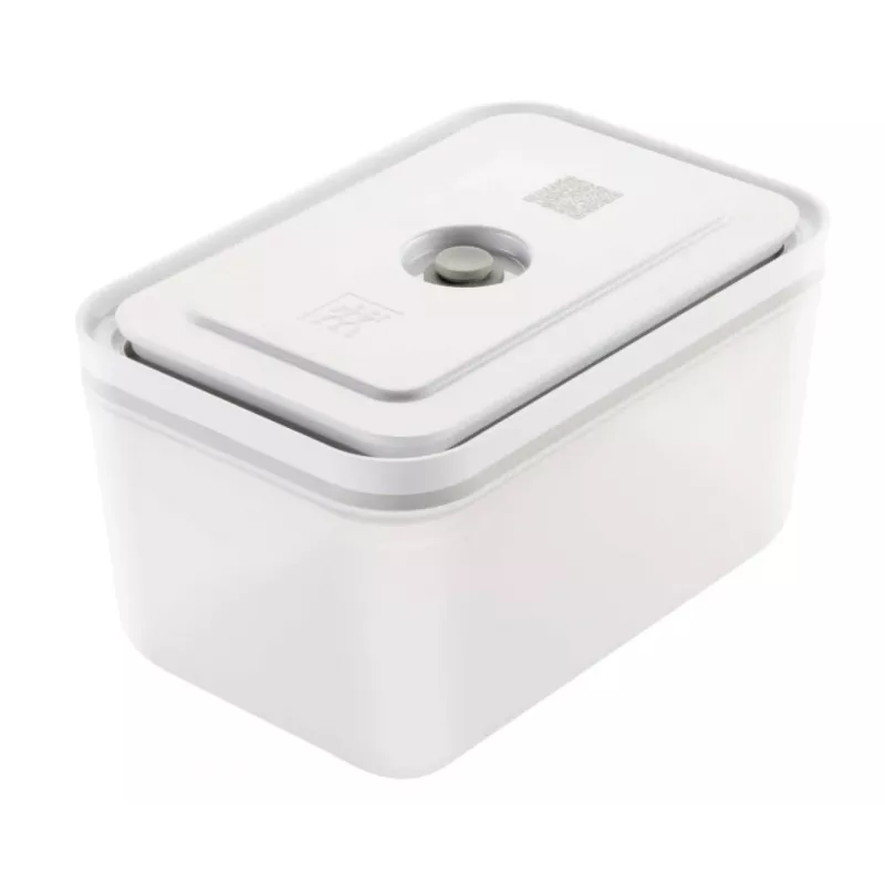 Vakuumierbox ZWILLING 36807-007-0, rechteckiger Kunststoff-Lebensmittelbehälter, 1,1 l & 2,3 l, luftdicht verschließbarer Deckel, abnehmbar, durchscheinend weiß
