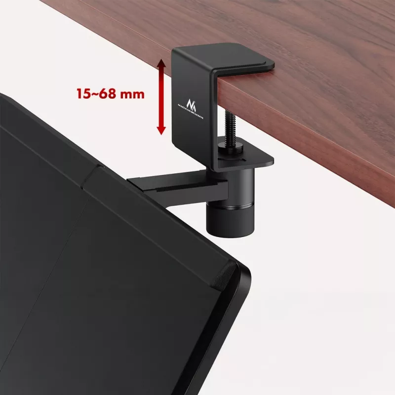 Maclean Unter-Tisch-Tastaturhalterung, max. Belastung 5 kg, horizontal und vertikal verstellbar, schwarz, MC-108 B