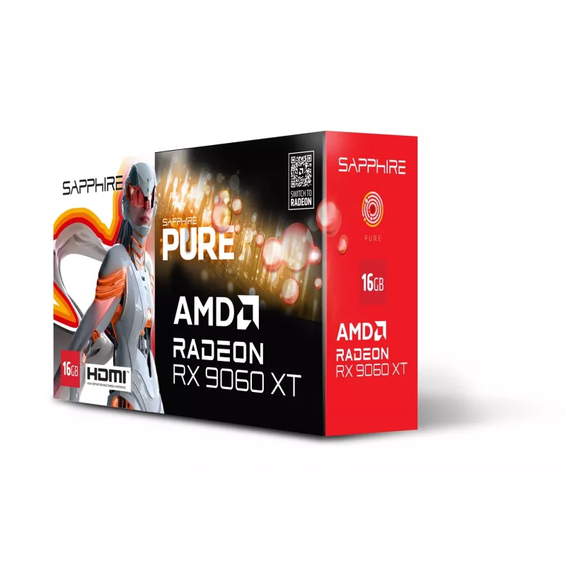 SAPPHIRE PURE Radeon RX 9060 XT Gaming OC 16GB Grafikkarte