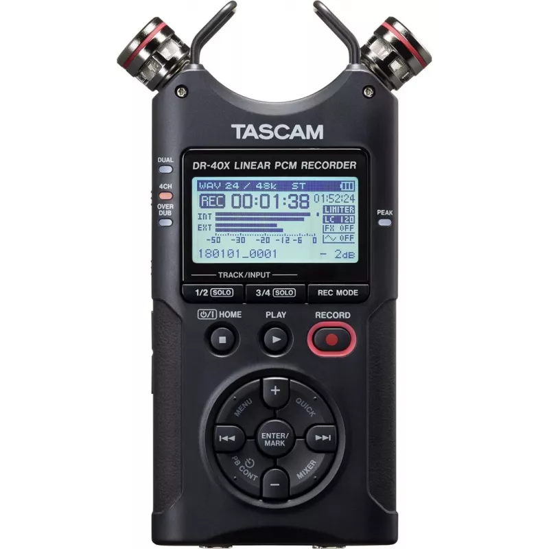 Tascam DR-40X - tragbarer digitaler Rekorder mit USB-Schnittstelle, 2 x Stereoaufnahme