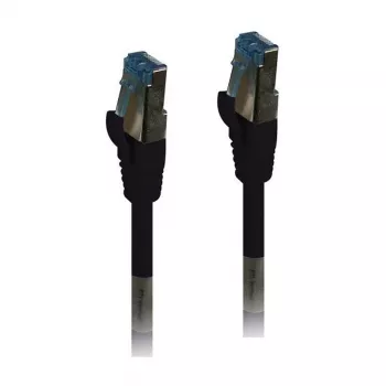 Patchkabel RJ45 - CAT6A 500MHz - 0,15m - schwarz - S-STP(S/FTP) - TPE/LSZH(Superflex) - AWG26 - Syner