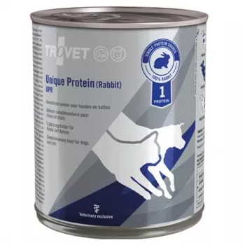 Nassfutter TROVET Unique Protein UPR Rabbit 800 g — Nassfutter auf Kaninchenbasis für ausgewachsene Katzen und Hunde, Allergieformel, gluten- und sojafrei
