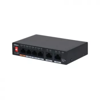 Dahua Technology PFS3006-4GT-60-V2 Gigabit Ethernet (10/100/1000) Power over Ethernet (PoE) Schwarz