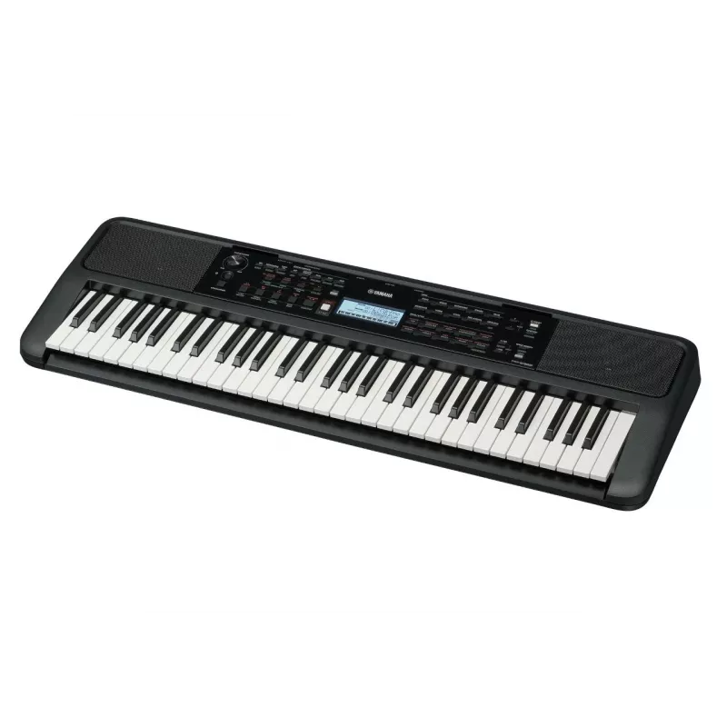 Tastatur YAMAHA PSR-E383 — Tragbares 61-Tasten-MIDI-Tastatur, LCD-Display, USB, integrierte Lautsprecher, batteriebetrieben (6), Schwarz