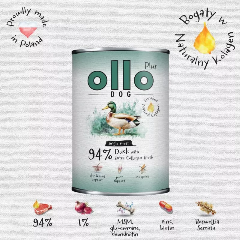 Ollo Plus Kolagen Ente 400g Hundefutterdose
