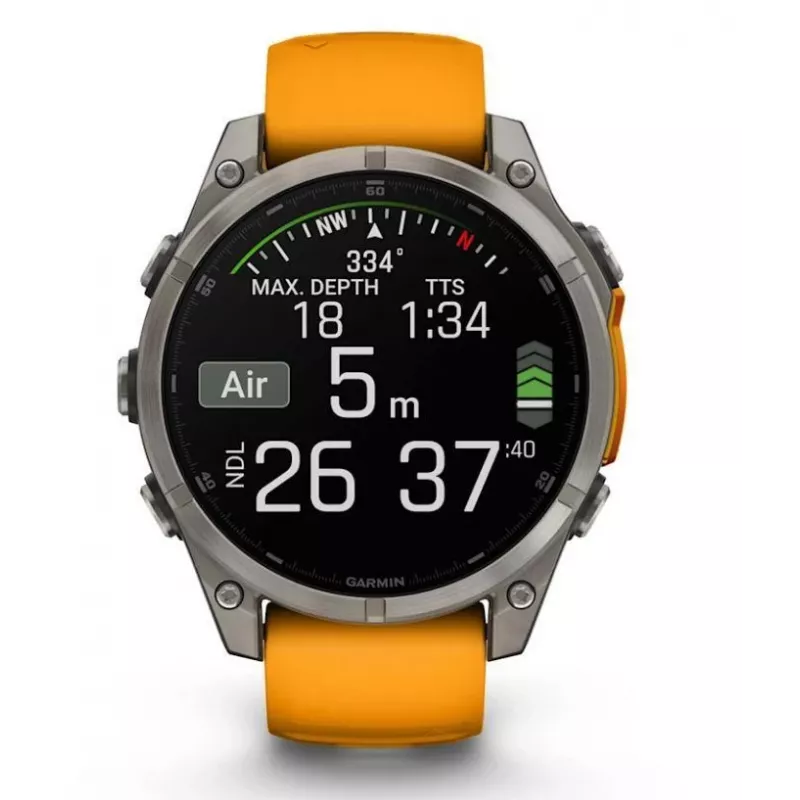 Garmin Fenix 8 3,56 cm (1,4) AMOLED 51 mm Digital 454 x 454 Pixel Touchscreen Titan Wi-Fi GPS (Satellit)