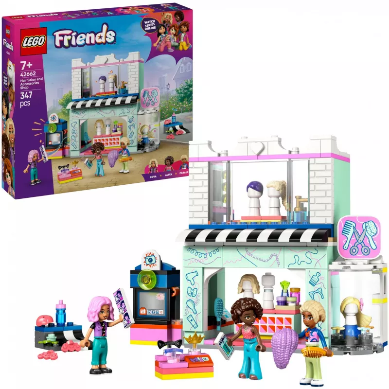 LEGO Friends Spielset Friseursalon und Dekorationsladen 42662 – Mini-Puppen, Salonszene, Zubehör