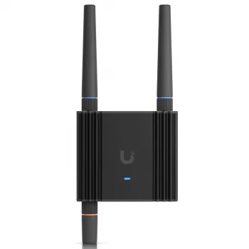 Mobilfunknetz-Router Ubiquiti UMR-Ultra — 4G LTE, NanoSIM, 2,4 GHz Wi‑Fi (802.11g), 2x RJ‑45, 3 externe SMA-Antennen, 5–30 V DC
