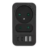 Power Splitter MACLEAN MCE249 F/B – 2 AC-Steckdosen (16A + 6A) mit 2×USB-A und 2×USB-C PD 20W, EU-Stecker, schwarz