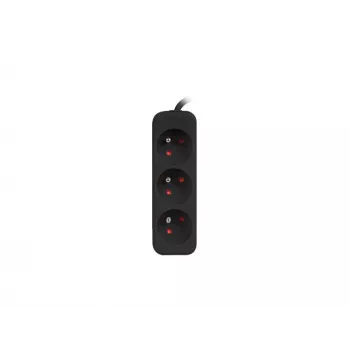 LANBERG PS0-03E-0300-BK 3M Schwarz 3X 230V Lanter VERLÄNGERUNGSKABEL AUS VOLLKUPFER