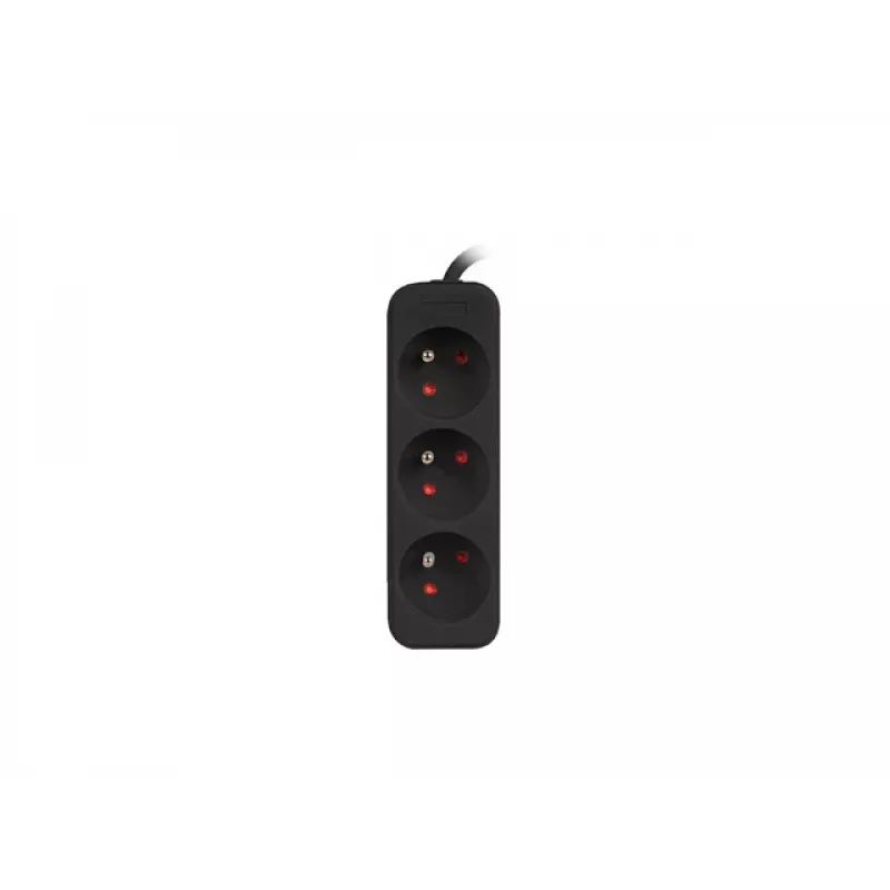 LANBERG PS0-03E-0300-BK 3M Schwarz 3X 230V Lanter VERLÄNGERUNGSKABEL AUS VOLLKUPFER