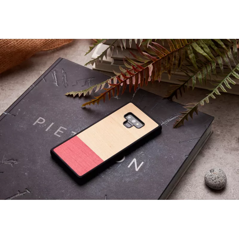 Smartphone-Hülle Mann und Holz für Galaxy Note 9 – schwarz, Design in Blockstreifen-Optik