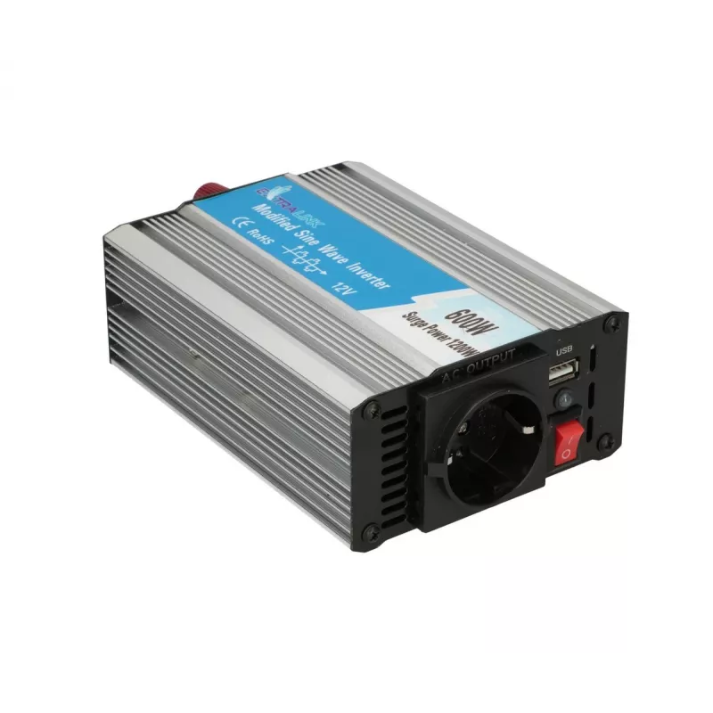 Extralink OPIM-600W Spannungswandler, Auto 12V, 600W modifizierte Sinuswelle