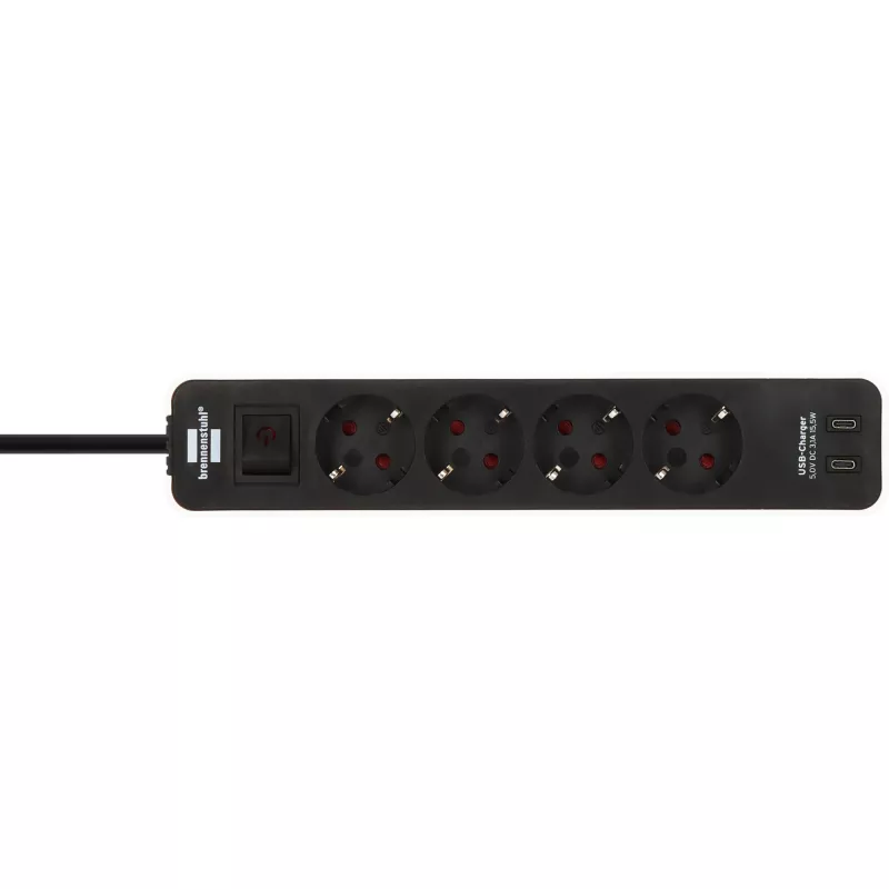 Power Extension Brennenstuhl 1153240126 1,5 m 4 AC-Ausgänge Innenbereich Schwarz Weiß