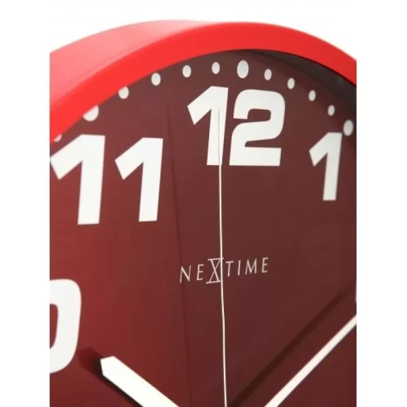 NeXtime Uhr 3053ro Dash Red, Ø35 cm, Wand, Rot/Silber