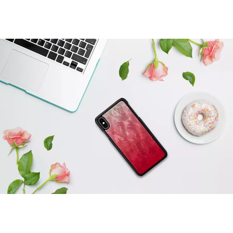 Smartphone-Hülle iKins für iPhone XS Max – rosa See mit schwarzen Akzenten