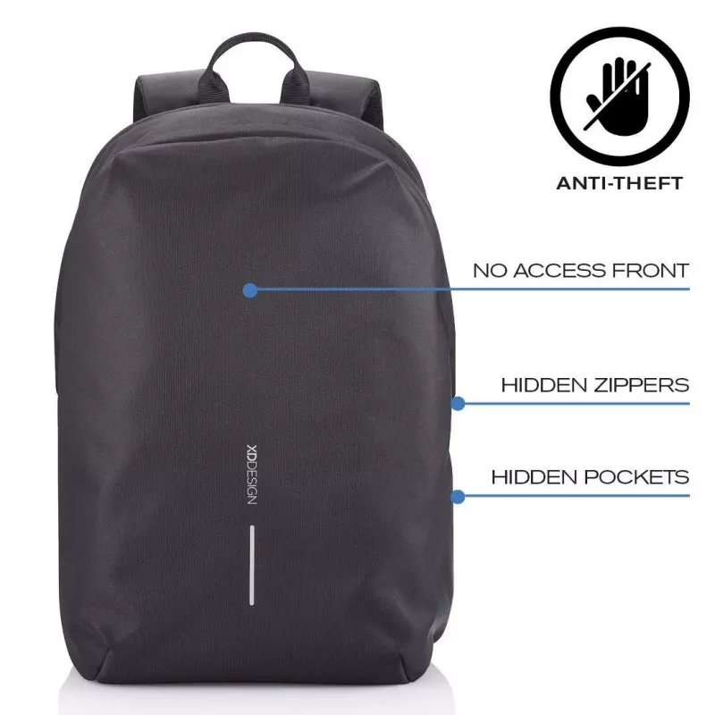 Freizeitrucksack XDDESIGN Bobby Soft mit 15,6-Zoll-Notebookfach, 16 l, PET, schwarz