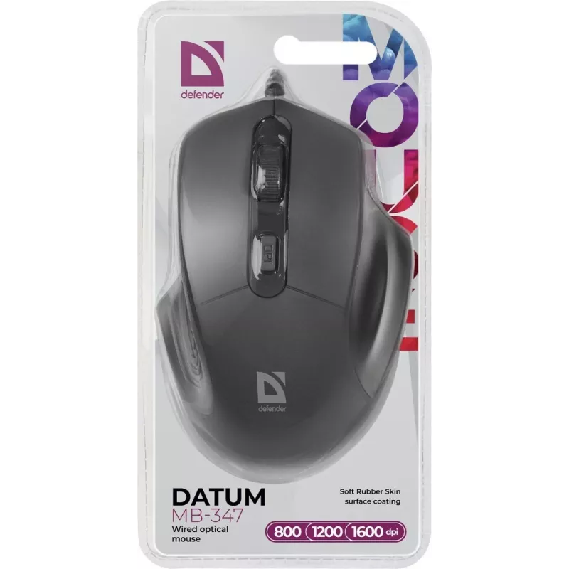 Defender DATUM MB-347 Optische Maus Schwarz 1600dpi 4P