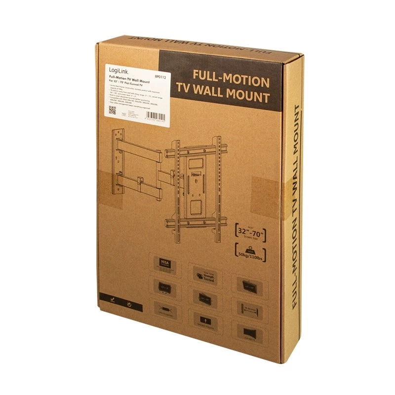 TV-Halterung LogiLink BP0112 177,8 cm (70 Zoll) Schwarz