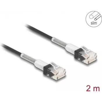 Netzwerkkabel DeLOCK RJ45 Cat.6A UTP schlank 2m Schwarz