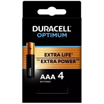 Duracell OPTIMUM AAA Alkaline-Batterien 4er-Pack – langanhaltende Energie für kleine Geräte
