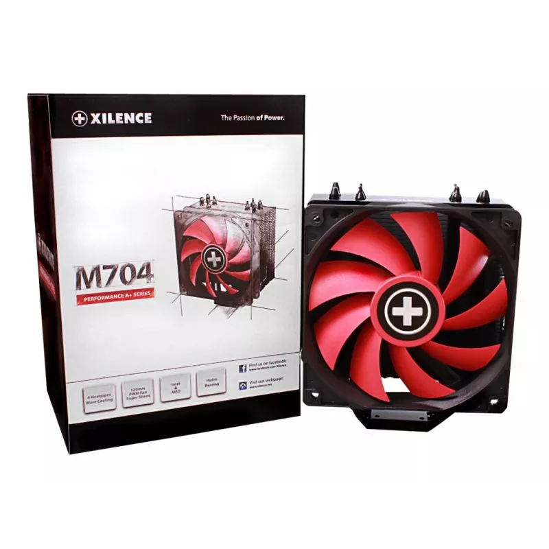 Xilence M704 Prozessorkühler 12 cm Schwarz, Rot