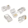 Modularstecker 8P8C für feste LAN-Kabel CAT5, UTP, 10 Stk. pro Beutel | Modularer 8P8C RJ45-Stecker, 30µ” vergoldet, 3-zackige Innenkontakte für feste LAN-Kabel