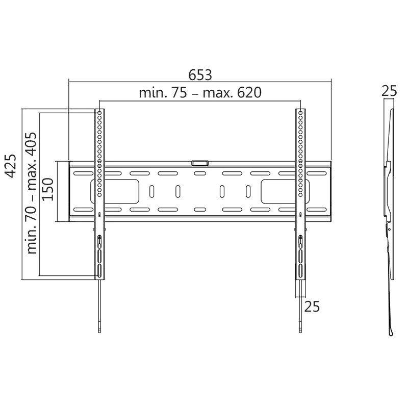 TV-Halterung LogiLink BP0017 177,8 cm (70 Zoll) Schwarz